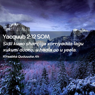 Picture 02 - Yacquub 2:12 SOM - Sidii kuwo sharciga xorriyadda lagu xukumi doono, - Bible Verse Picture