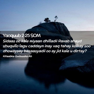 Picture 02 - Yacquub 2:25 SOM - Sidaas oo kale miyaan dhilladii Raxab ahayd - Bible Verse Picture