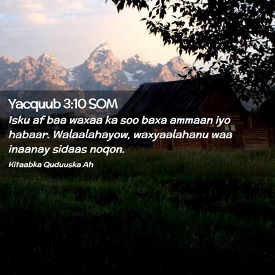 Picture 02 - Yacquub 3:10 SOM - Isku af baa waxaa ka soo baxa ammaan iyo habaar. - Bible Verse Picture