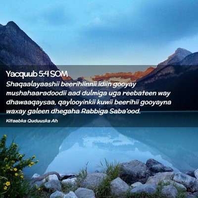 Picture 02 - Yacquub 5:4 SOM - Shaqaalayaashii beerihiinnii idiin gooyay - Bible Verse Picture