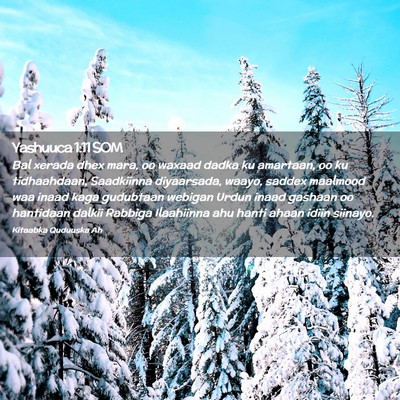 Picture 02 - Yashuuca 1:11 SOM - Bal xerada dhex mara, oo waxaad dadka ku - Bible Verse Picture