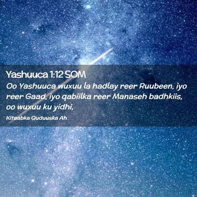 Picture 02 - Yashuuca 1:12 SOM - Oo Yashuuca wuxuu la hadlay reer Ruubeen, iyo - Bible Verse Picture
