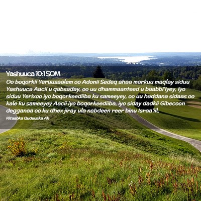 Picture 02 - Yashuuca 10:1 SOM - Oo boqorkii Yeruusaalem oo Adonii Sedeq ahaa - Bible Verse Picture