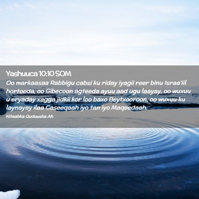 Picture 02 - Yashuuca 10:10 SOM - Oo markaasaa Rabbigu cabsi ku riday iyagii reer - Bible Verse Picture
