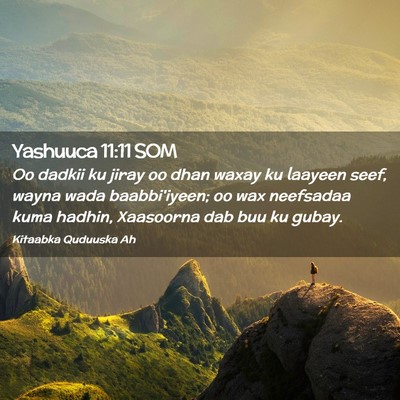 Picture 02 - Yashuuca 11:11 SOM - Oo dadkii ku jiray oo dhan waxay ku laayeen seef, - Bible Verse Picture