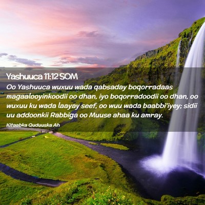 Picture 02 - Yashuuca 11:12 SOM - Oo Yashuuca wuxuu wada qabsaday boqorradaas - Bible Verse Picture