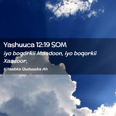 Picture 02 - Yashuuca 12:19 SOM - iyo boqorkii Maadoon, iyo boqorkii - Bible Verse Picture