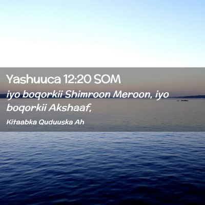 Picture 02 - Yashuuca 12:20 SOM - iyo boqorkii Shimroon Meroon, iyo boqorkii - Bible Verse Picture