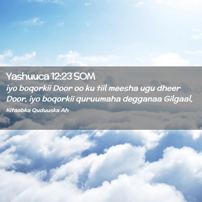 Picture 02 - Yashuuca 12:23 SOM - iyo boqorkii Door oo ku tiil meesha ugu dheer - Bible Verse Picture