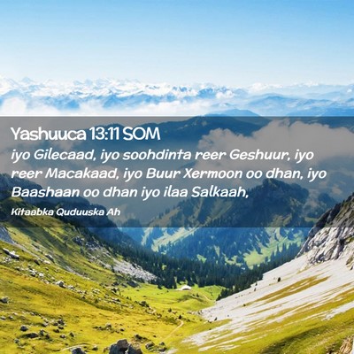 Picture 02 - Yashuuca 13:11 SOM - iyo Gilecaad, iyo soohdinta reer Geshuur, iyo - Bible Verse Picture