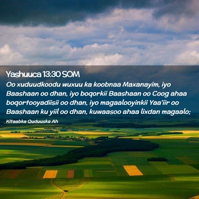 Picture 02 - Yashuuca 13:30 SOM - Oo xuduudkoodu wuxuu ka koobnaa Maxanayim, iyo - Bible Verse Picture
