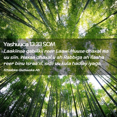 Picture 02 - Yashuuca 13:33 SOM - Laakiinse qabiilkii reer Laawi Muuse dhaxal ma uu - Bible Verse Picture