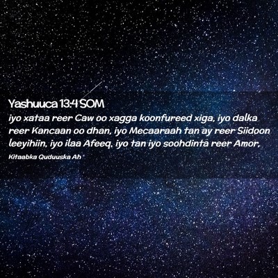 Picture 02 - Yashuuca 13:4 SOM - iyo xataa reer Caw oo xagga koonfureed xiga, iyo - Bible Verse Picture