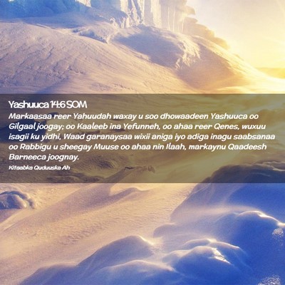 Picture 02 - Yashuuca 14:6 SOM - Markaasaa reer Yahuudah waxay u soo dhowaadeen - Bible Verse Picture