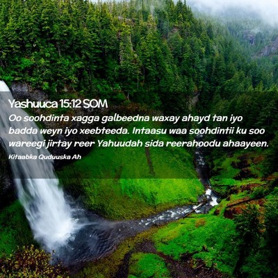 Picture 02 - Yashuuca 15:12 SOM - Oo soohdinta xagga galbeedna waxay ahayd tan iyo - Bible Verse Picture