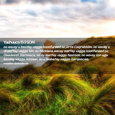 Picture 02 - Yashuuca 15:3 SOM - oo waxay u baxday xagga koonfureed ee jiirta - Bible Verse Picture