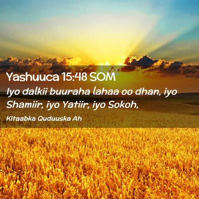 Picture 02 - Yashuuca 15:48 SOM - Iyo dalkii buuraha lahaa oo dhan, iyo Shamiir, - Bible Verse Picture