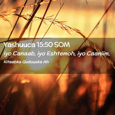 Picture 02 - Yashuuca 15:50 SOM - iyo Canaab, iyo Eshtemoh, iyo - Bible Verse Picture