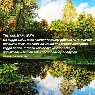 Picture 02 - Yashuuca 16:8 SOM - Oo xagga Tafuu'axna soohdintu waxay galbeed ka - Bible Verse Picture