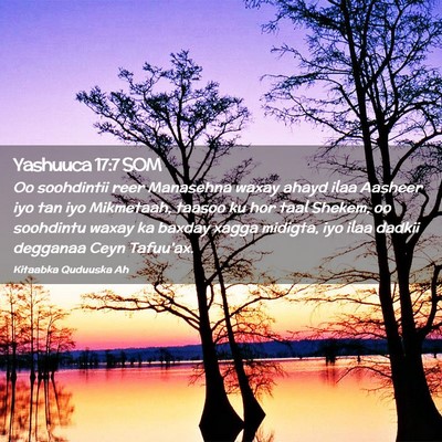 Picture 02 - Yashuuca 17:7 SOM - Oo soohdintii reer Manasehna waxay ahayd ilaa - Bible Verse Picture