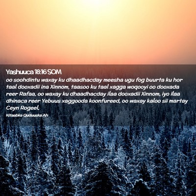 Picture 02 - Yashuuca 18:16 SOM - oo soohdintu waxay ku dhaadhacday meesha ugu fog - Bible Verse Picture