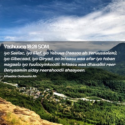 Picture 02 - Yashuuca 18:28 SOM - iyo Seelac, iyo Elef, iyo Yebuus (taasoo ah - Bible Verse Picture