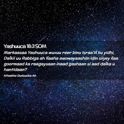 Picture 02 - Yashuuca 18:3 SOM - Markaasaa Yashuuca wuxuu reer binu Israa'iil ku - Bible Verse Picture