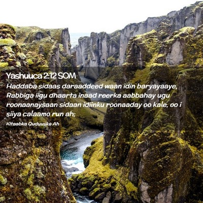 Picture 02 - Yashuuca 2:12 SOM - Haddaba sidaas daraaddeed waan idin baryayaaye, - Bible Verse Picture