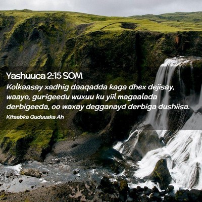 Picture 02 - Yashuuca 2:15 SOM - Kolkaasay xadhig daaqadda kaga dhex dejisay, - Bible Verse Picture