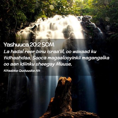 Picture 02 - Yashuuca 20:2 SOM - La hadal reer binu Israa'iil, oo waxaad ku - Bible Verse Picture