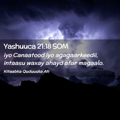 Picture 02 - Yashuuca 21:18 SOM - iyo Canaatood iyo agagaarkeedii, intaasu waxay - Bible Verse Picture