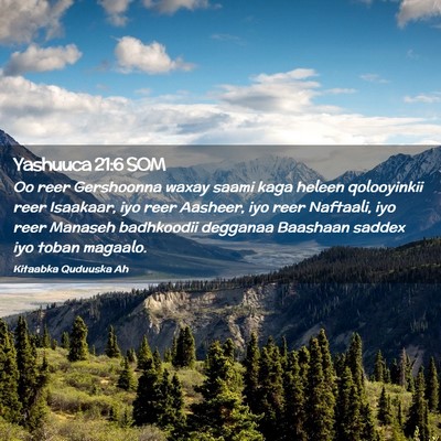Picture 02 - Yashuuca 21:6 SOM - Oo reer Gershoonna waxay saami kaga heleen - Bible Verse Picture