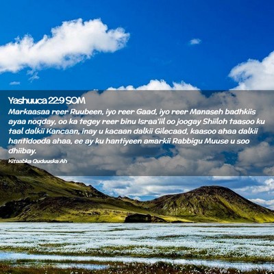 Picture 02 - Yashuuca 22:9 SOM - Markaasaa reer Ruubeen, iyo reer Gaad, iyo reer - Bible Verse Picture
