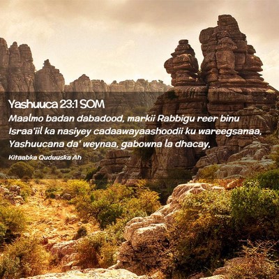 Picture 02 - Yashuuca 23:1 SOM - Maalmo badan dabadood, markii Rabbigu reer binu - Bible Verse Picture