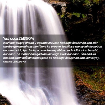 Picture 02 - Yashuuca 23:13 SOM - markaas xaqiiq ahaan u ogaada inuusan Rabbiga - Bible Verse Picture