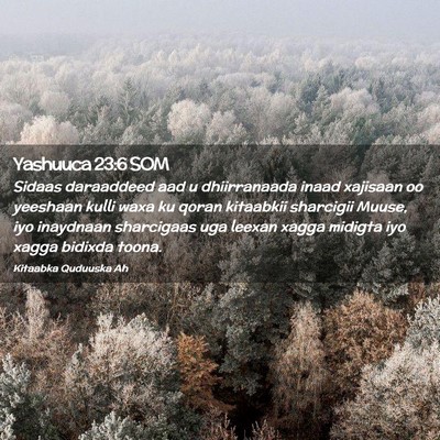 Picture 02 - Yashuuca 23:6 SOM - Sidaas daraaddeed aad u dhiirranaada inaad - Bible Verse Picture