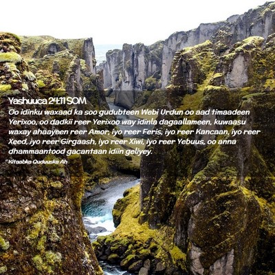 Picture 02 - Yashuuca 24:11 SOM - Oo idinku waxaad ka soo gudubteen Webi Urdun oo - Bible Verse Picture