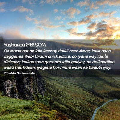 Picture 02 - Yashuuca 24:8 SOM - Oo markaasaan idin keenay dalkii reer Amor, - Bible Verse Picture