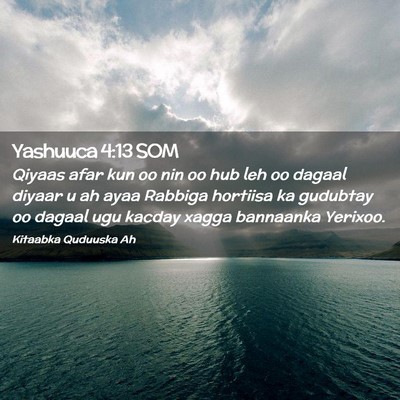 Picture 02 - Yashuuca 4:13 SOM - Qiyaas afar kun oo nin oo hub leh oo dagaal - Bible Verse Picture