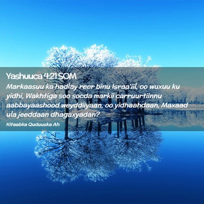 Picture 02 - Yashuuca 4:21 SOM - Markaasuu ka hadlay reer binu Israa'iil, oo wuxuu - Bible Verse Picture