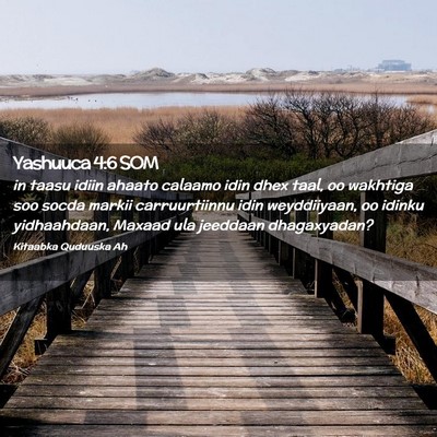 Picture 02 - Yashuuca 4:6 SOM - in taasu idiin ahaato calaamo idin dhex taal, oo - Bible Verse Picture