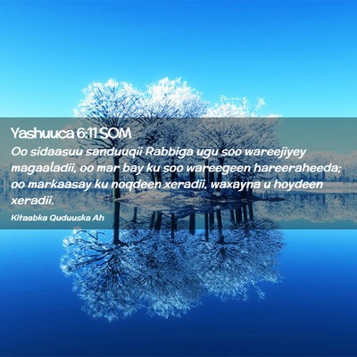 Picture 02 - Yashuuca 6:11 SOM - Oo sidaasuu sanduuqii Rabbiga ugu soo wareejiyey - Bible Verse Picture