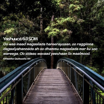 Picture 02 - Yashuuca 6:3 SOM - Oo waa inaad magaalada hareeraysaan, oo raggiinna - Bible Verse Picture