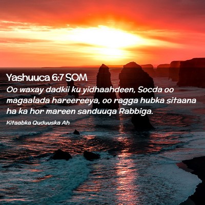 Picture 02 - Yashuuca 6:7 SOM - Oo waxay dadkii ku yidhaahdeen, Socda oo - Bible Verse Picture