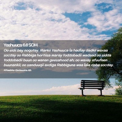Picture 02 - Yashuuca 6:8 SOM - Oo sidii bay noqotay. Markii Yashuuca la hadlay - Bible Verse Picture