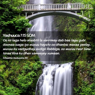 Picture 02 - Yashuuca 7:15 SOM - Oo kii laga helo alaabtii la xarrimay dab baa - Bible Verse Picture