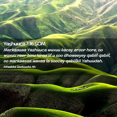 Picture 02 - Yashuuca 7:16 SOM - Markaasaa Yashuuca wuxuu kacay aroor hore, oo - Bible Verse Picture