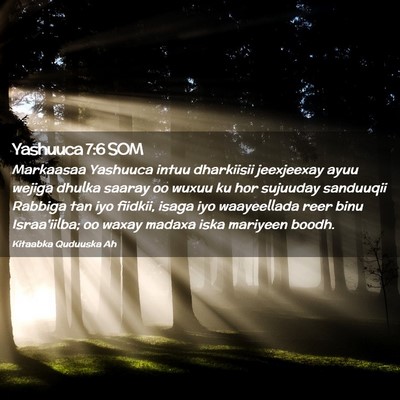 Picture 02 - Yashuuca 7:6 SOM - Markaasaa Yashuuca intuu dharkiisii jeexjeexay - Bible Verse Picture