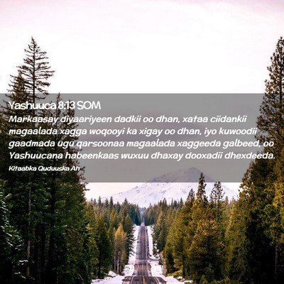 Picture 02 - Yashuuca 8:13 SOM - Markaasay diyaariyeen dadkii oo dhan, xataa - Bible Verse Picture
