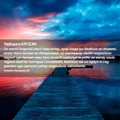 Picture 02 - Yashuuca 8:14 SOM - Oo markii boqorkii Aacii taas arkay, ayay isaga - Bible Verse Picture